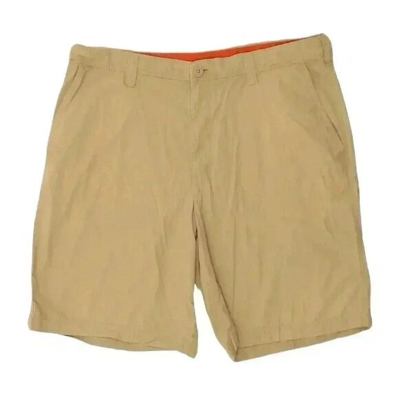 Savane Men's Tan Cotton/Spandex Flat Front Chino Shorts - Picture 1 of 14